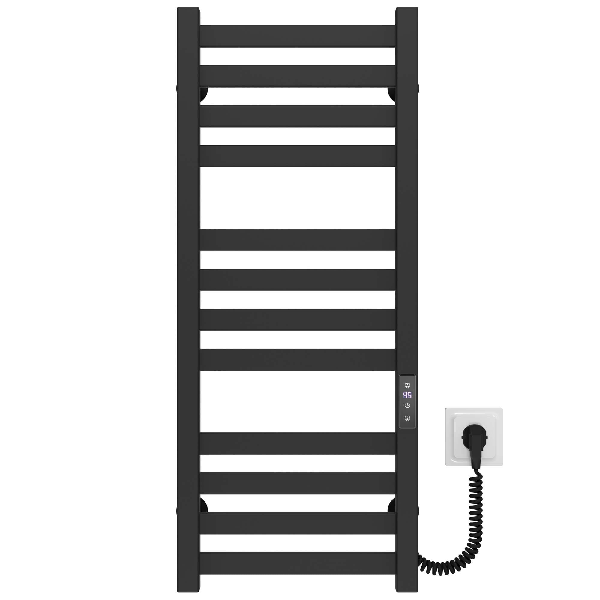 Полотенцесушитель электрический Deffi Magnus П12 JD04 правое подключение нержавеющая сталь 400х800 мм Черный (A.MA.80.40.12.EBR2)