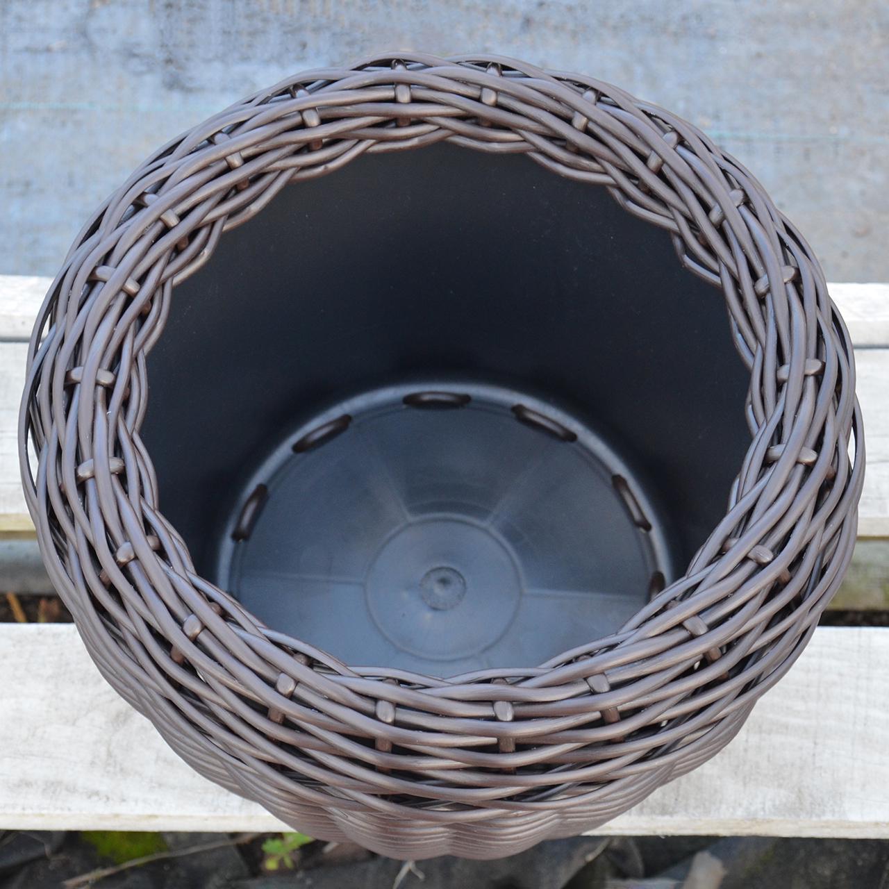 Кашпо для рослин з штучного ротангу 12 л Венге (11717091) - фото 6 Кашпо для рослин з штучного ротангу 12 л Венге (11717091) - фото 6