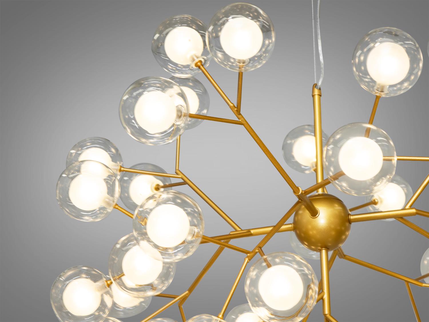 Люстра подвесная Светлячок 45 ламп Золотой сатин (887-45B GD) - фото 4 Люстра подвесная Светлячок 45 ламп Золотой сатин (887-45B GD) - фото 4