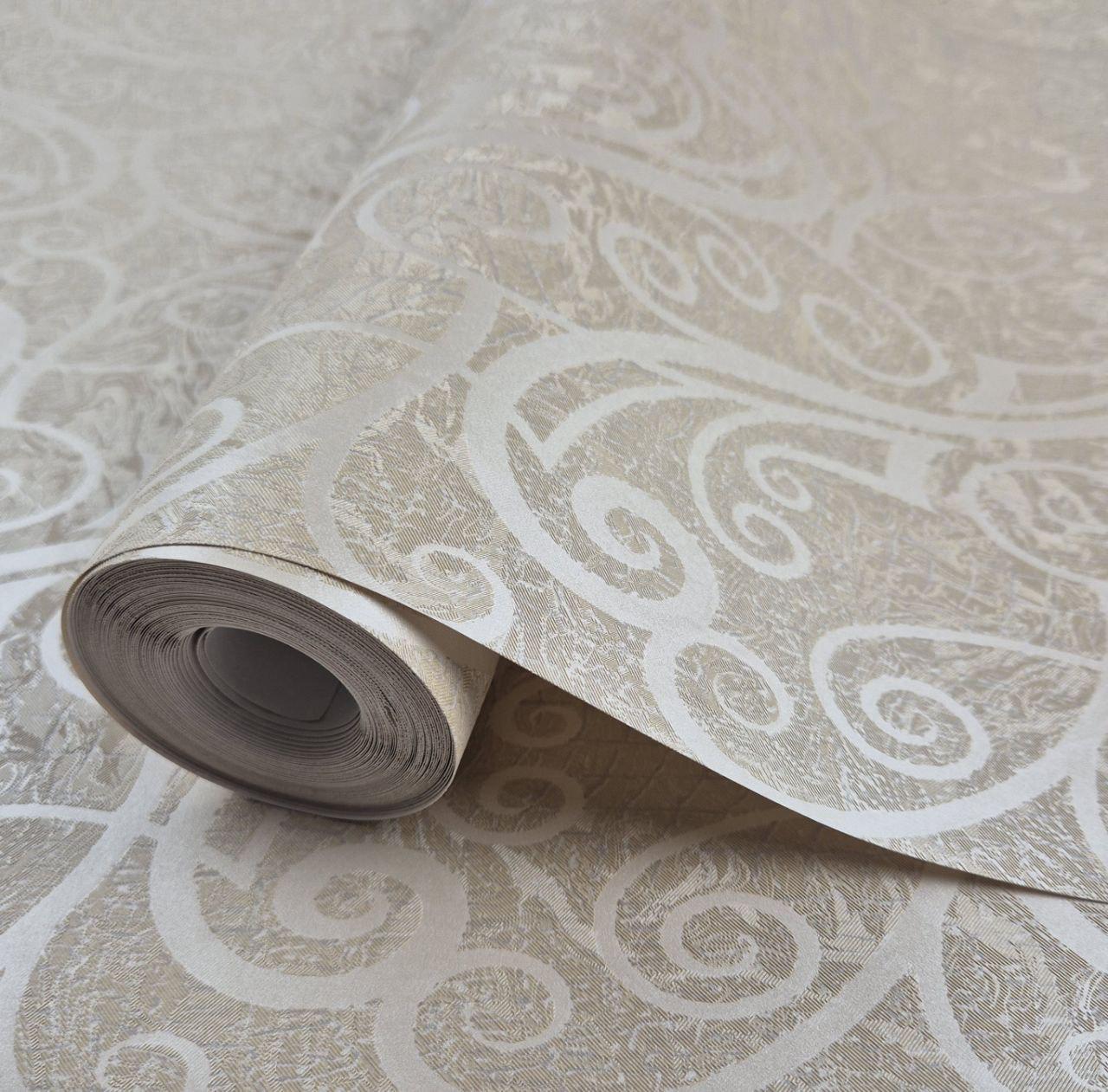 Обои виниловые на флизелине для гостиной/спальни/прихожей/холла Marburg 21860 0,53х10,05 м Бежево-золотистый (2896790123)