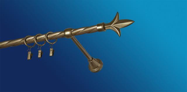 Карниз для шторы Plastidea Лилия металлический витой одинарный с прищепками D 16 мм 240 см Антик