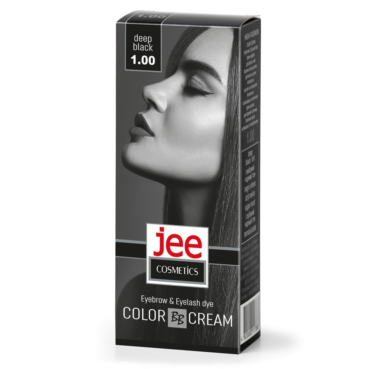 Крем-краска для бровей и ресниц JEE Cosmetics 50 мл №1-00 Глубокий черный (2493602731)