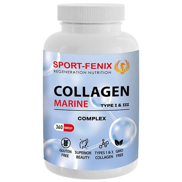 Хондропротектор Sport-Fenix ​​Marine Collagen Type 1&3 Gyaluronic Acid 360 капс. (000026593)