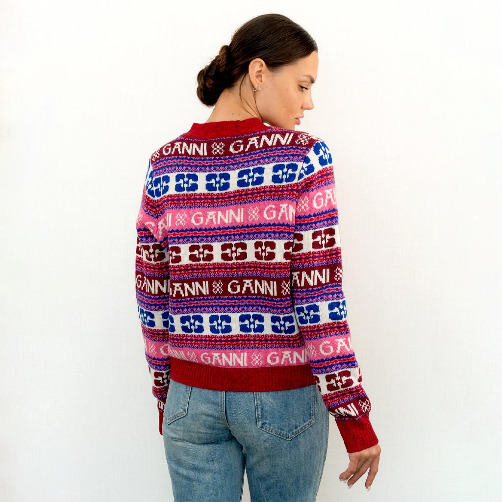Кардиган жіночий повсякденний Ganni M Різнокольоровий (2797308623) - фото 4