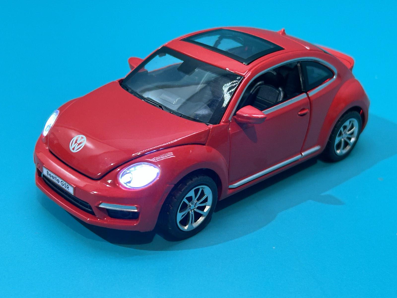 Машинка Union Group Авто Експерт Volkswagen Beatle 1:32 метал світло/звук відчиняються двері/капот/багажник Червоний (12012) - фото 8