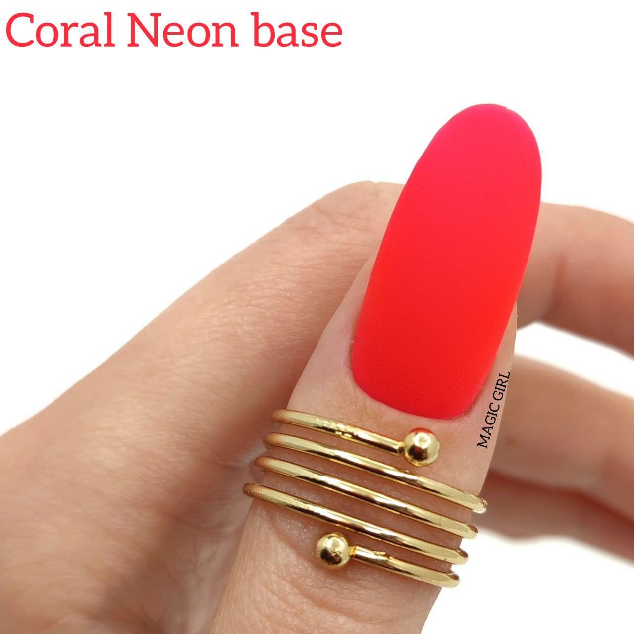 База для гель-лака Magic Girl Coral Neon Base 8 мл Коралловый (AQ0002217) - фото 2