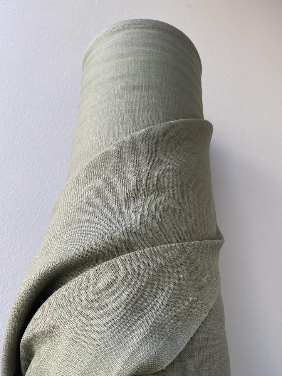 Ткань скатертная LINEN PLUS льняная 143 см 594 Хаки - фото 4