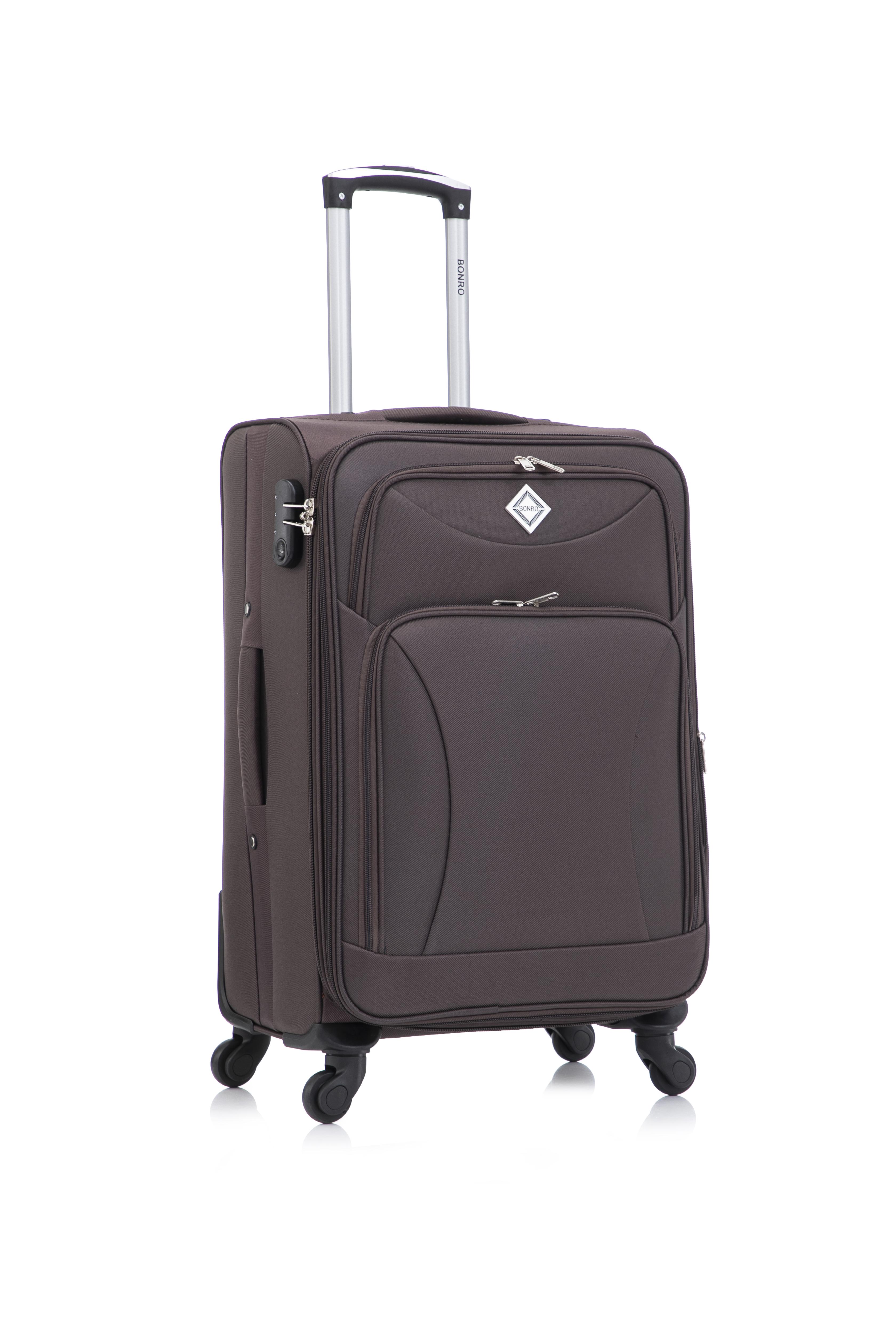 Валізи тканинні Bonro Tourist велика/середня 2 шт. Коричневий (5653) - фото 21