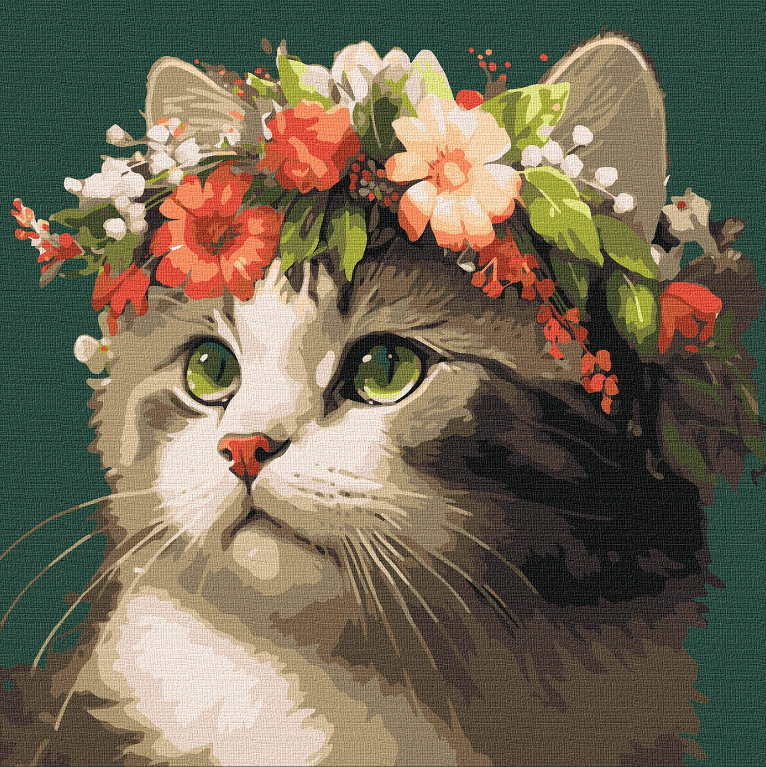 Картина по номерам Идейка Весенний венок 40х40 см (KHO6509)