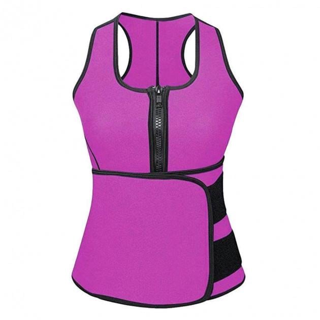 Коригувальний жилет SUNROZ Neoprene Sauna Sweat Waist Trainer для схуднення 3XL Фіолетовий (SUN3760)