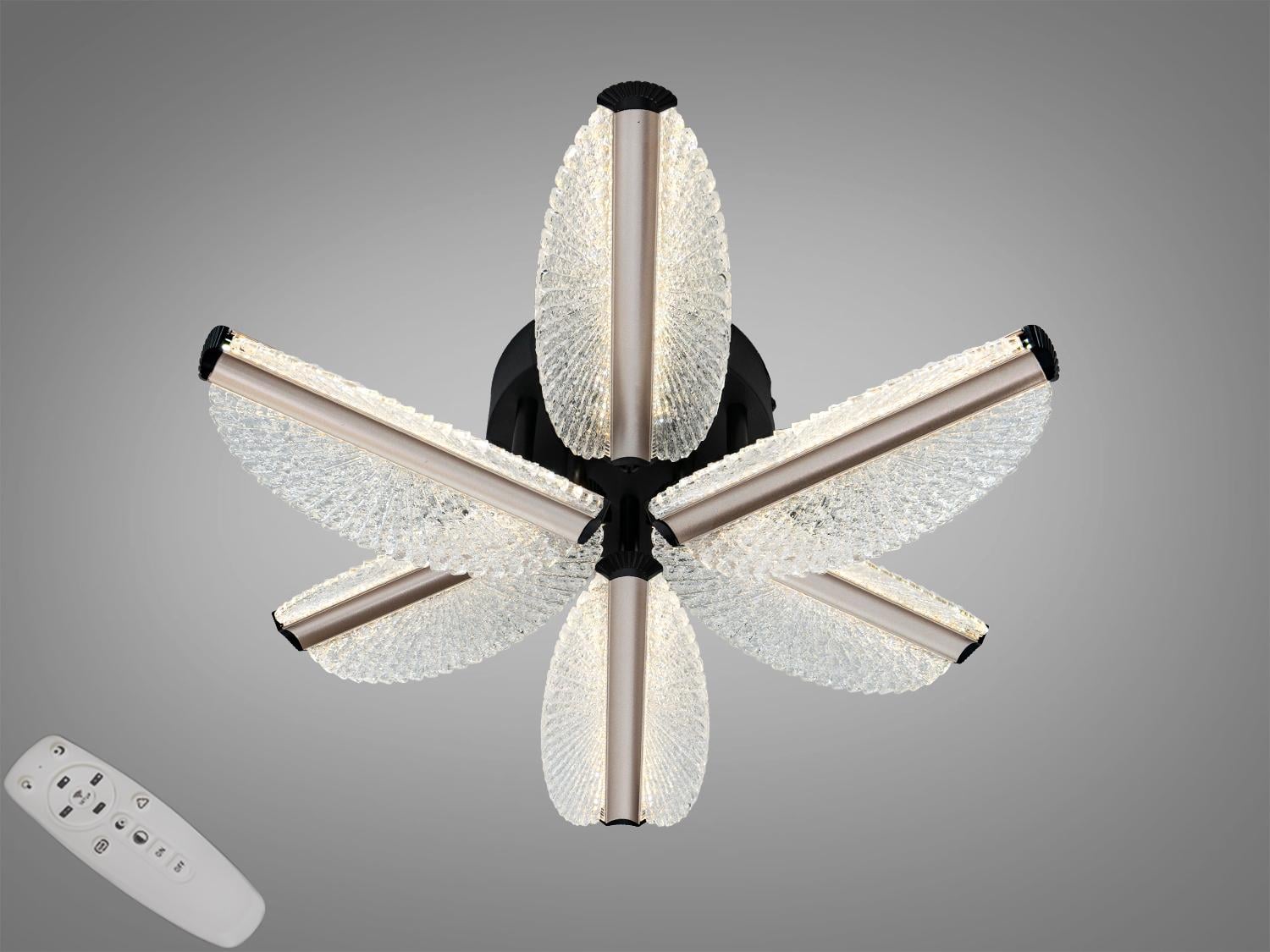 Люстра LED потолочная Diasha пульт 55W 2407/6S CG Шампань
