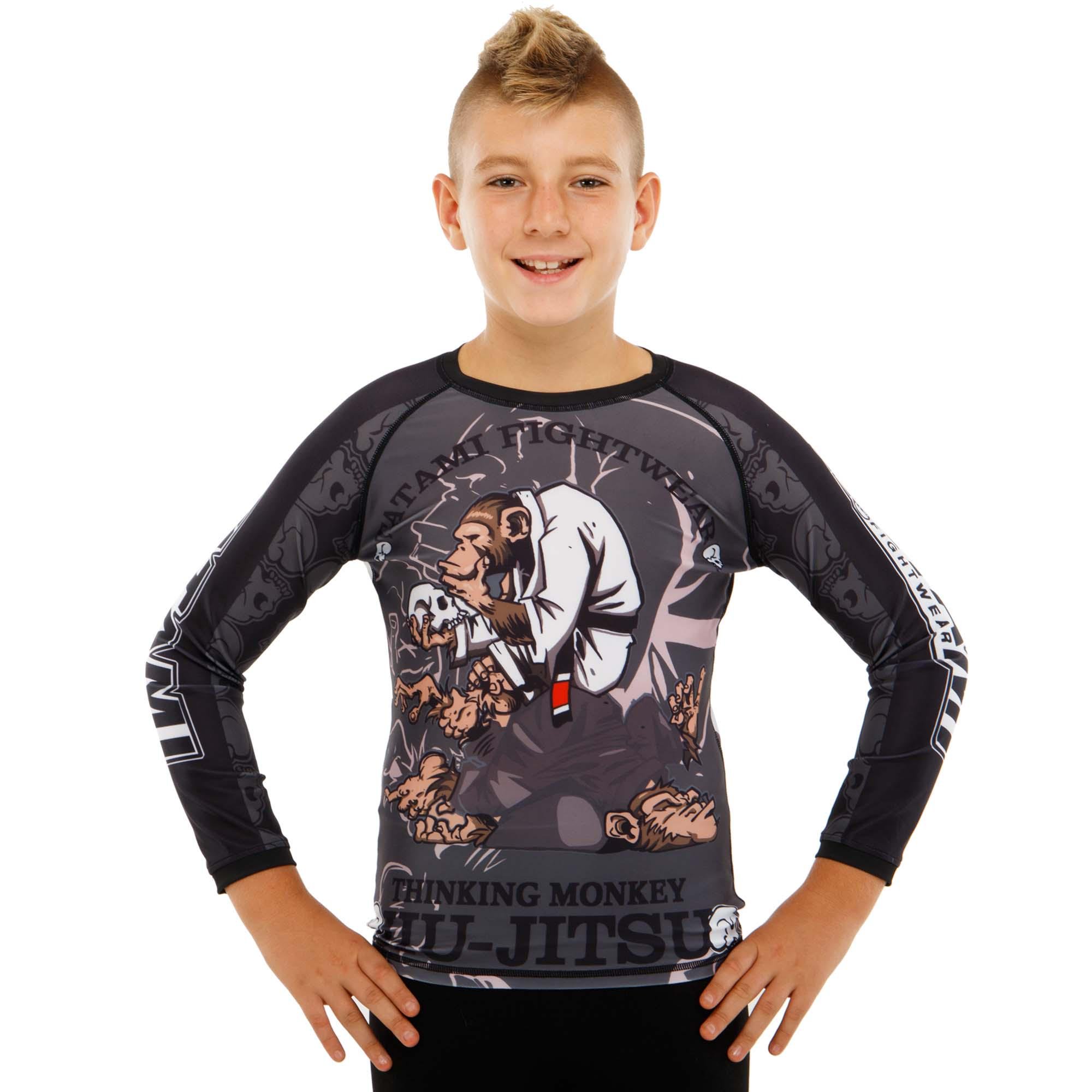 Рашгард BO-3624 SP-Sport Monkey Jiu-Jitsu 9534B детский с длинными рукавами M рост 120-130 см 6-8 лет Черный (8585053829145)