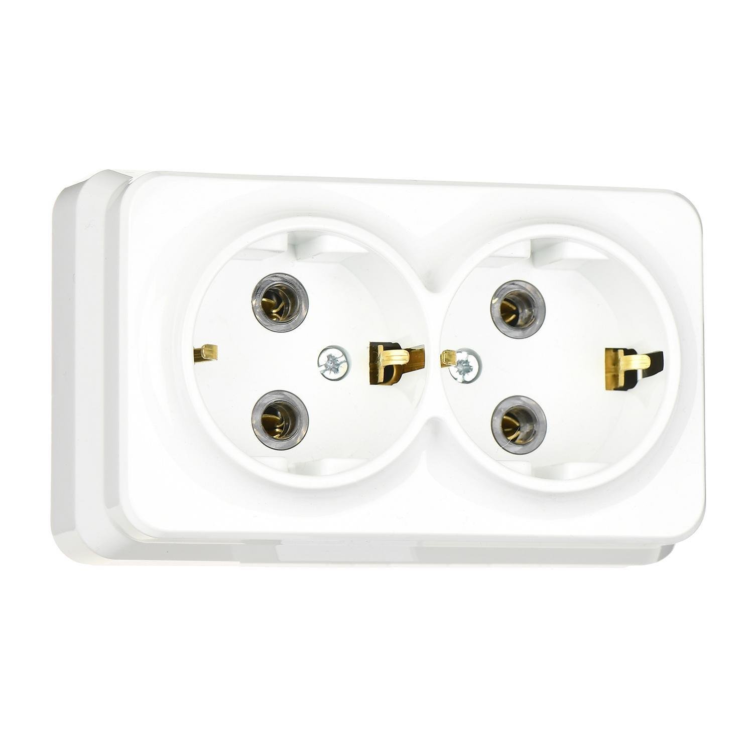 Розетка двойная с заземлением Gunsan Misya Белый (MS 05 11 150)