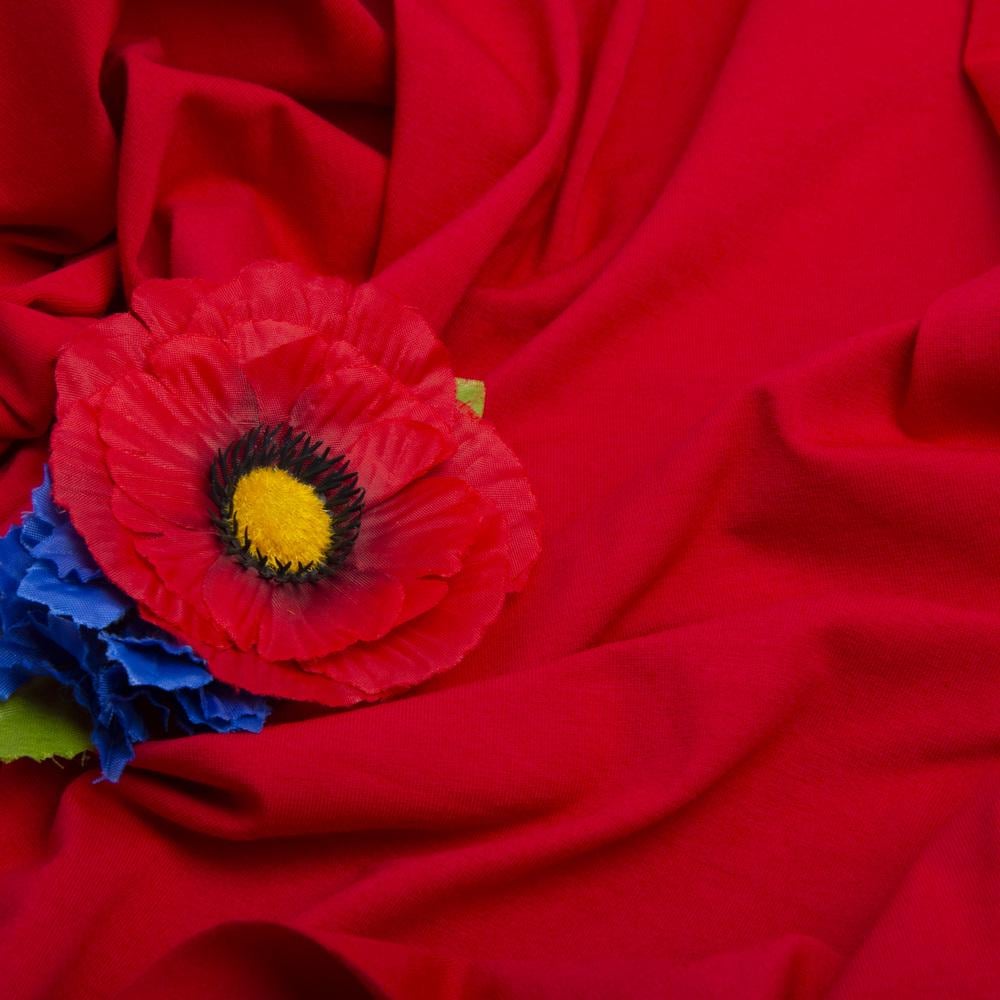 Тканина кулір з еластаном червоний - фото 3 Тканина кулір з еластаном червоний - фото 3