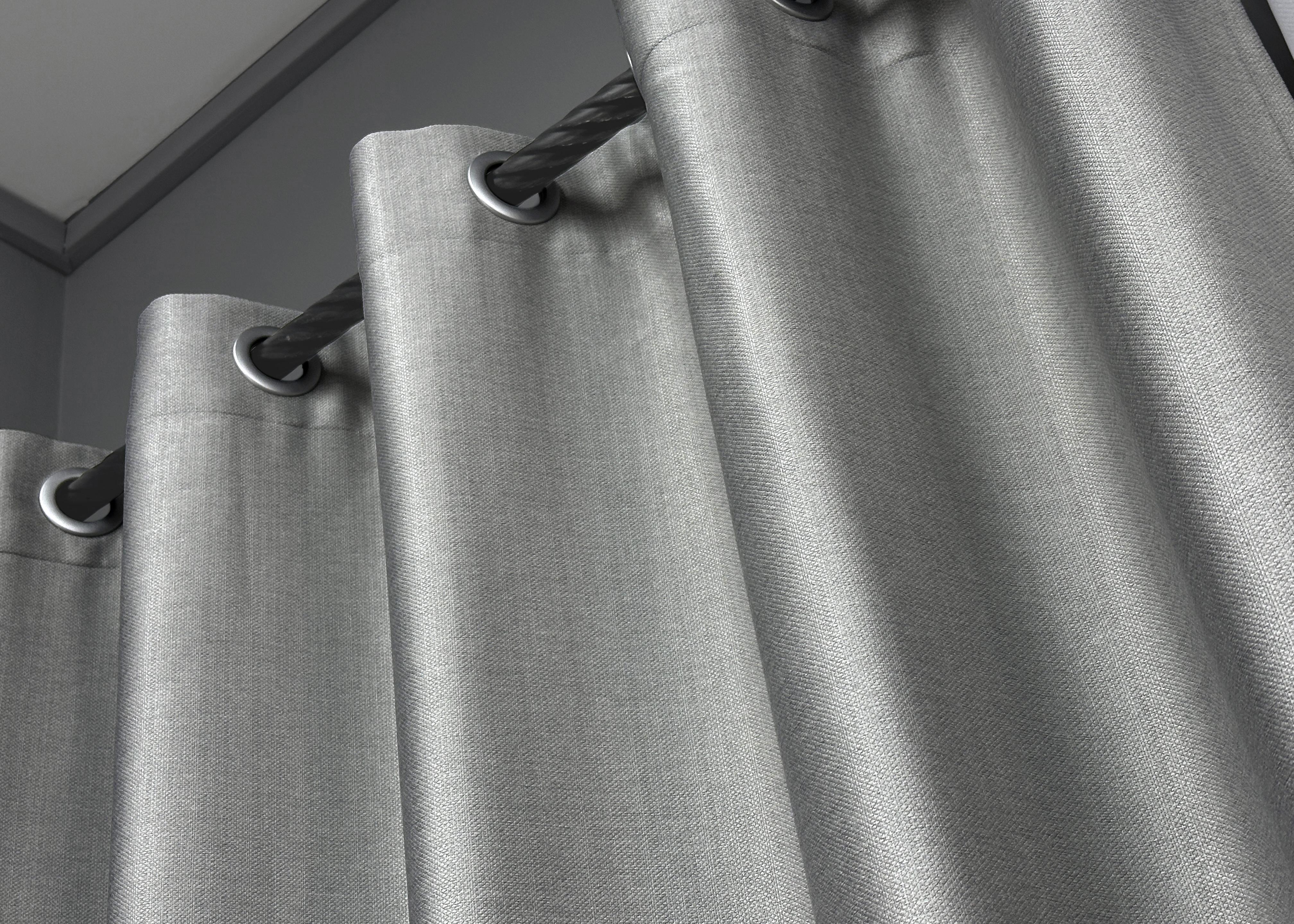 Комплект штор на люверсах VR-Textil Шенил однотонный № 1689ш 150х250 см 2 шт. Светло-серый (37-0244) - фото 9