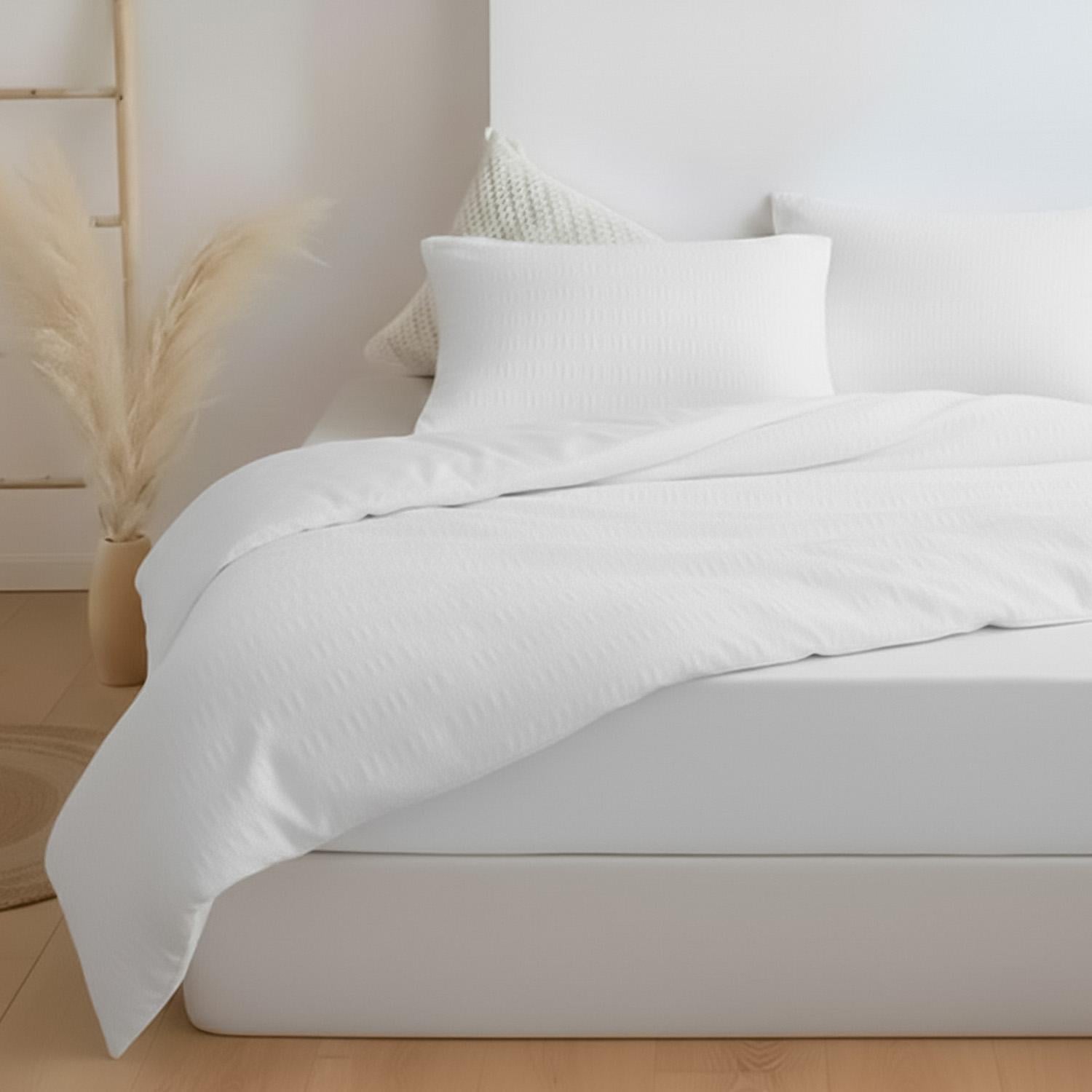 Комплект постільної білизни Zastelli White/white жатка бавовняна євро 200х220 см Білий