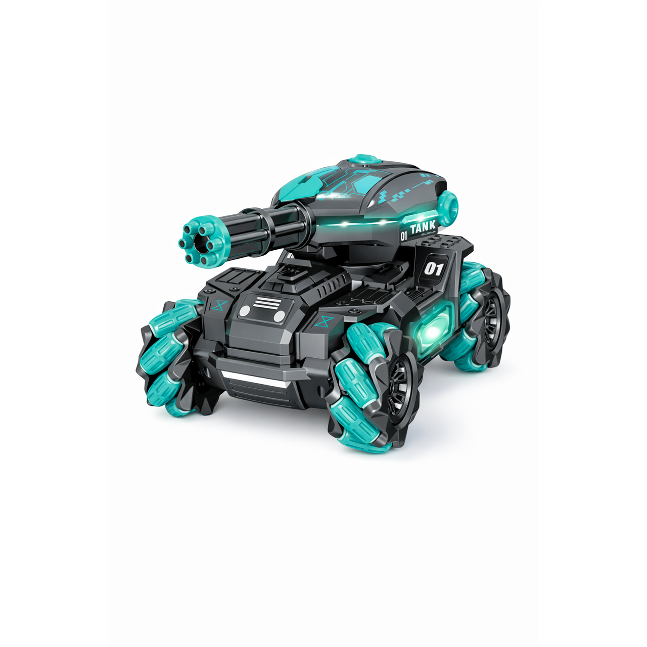 Машинка на радиоуправлении танк с пультом и браслетом Бирюзовый (1768493027049)