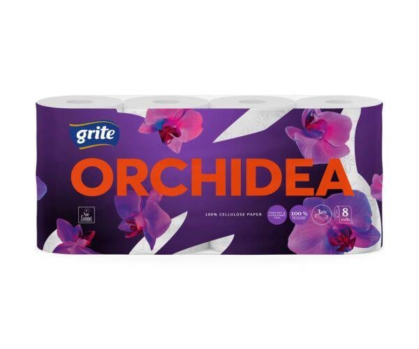 Туалетний папір тришаровий GRITE Orchidea 8 рулонів (17710)