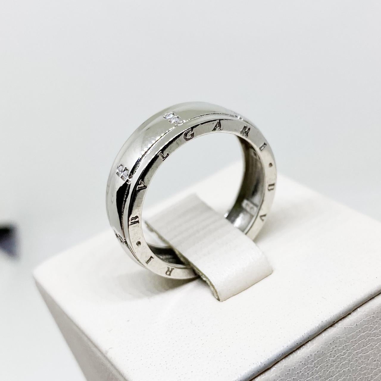 Кольцо серебряное Булгари с кубическим цирконием р. 17,5 3,08 г (1815016653)