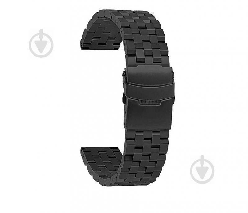 Ремешок BeWatch 22 мм стальной Quadro для Samsung Gear S3 Galaxy Watch 46 mm Active 2 44 mm Черный (1024401)