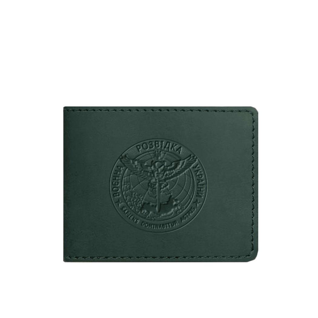 Обложка кожаная удостоверения Главного управления разведки Crazy Horse Зеленый (A-027881)