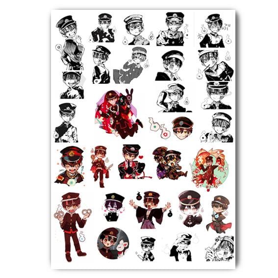 Стікери наклейки аніме Туалетний хлопчик ханако-кун Hanako-kun А4 аркуш 29х21 см (stik_147)