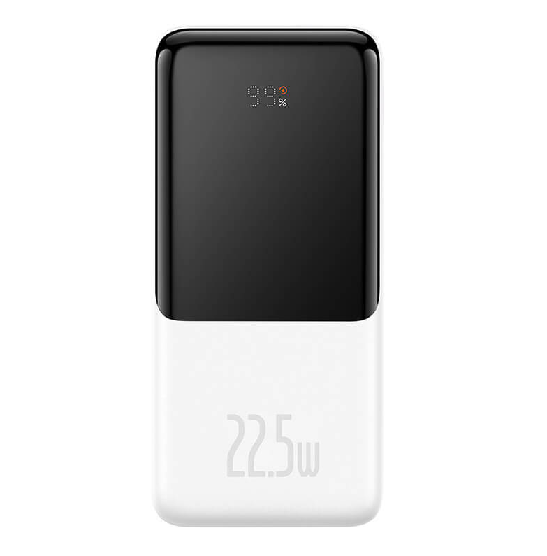 Портативне зарядне Power Bank УМБ BASEUS Elf Digital Display Fast Charge 10000mAh 1Type-C 22.5W/5A PD/QC Lightning/Type-C Cable PPJL010005 білий