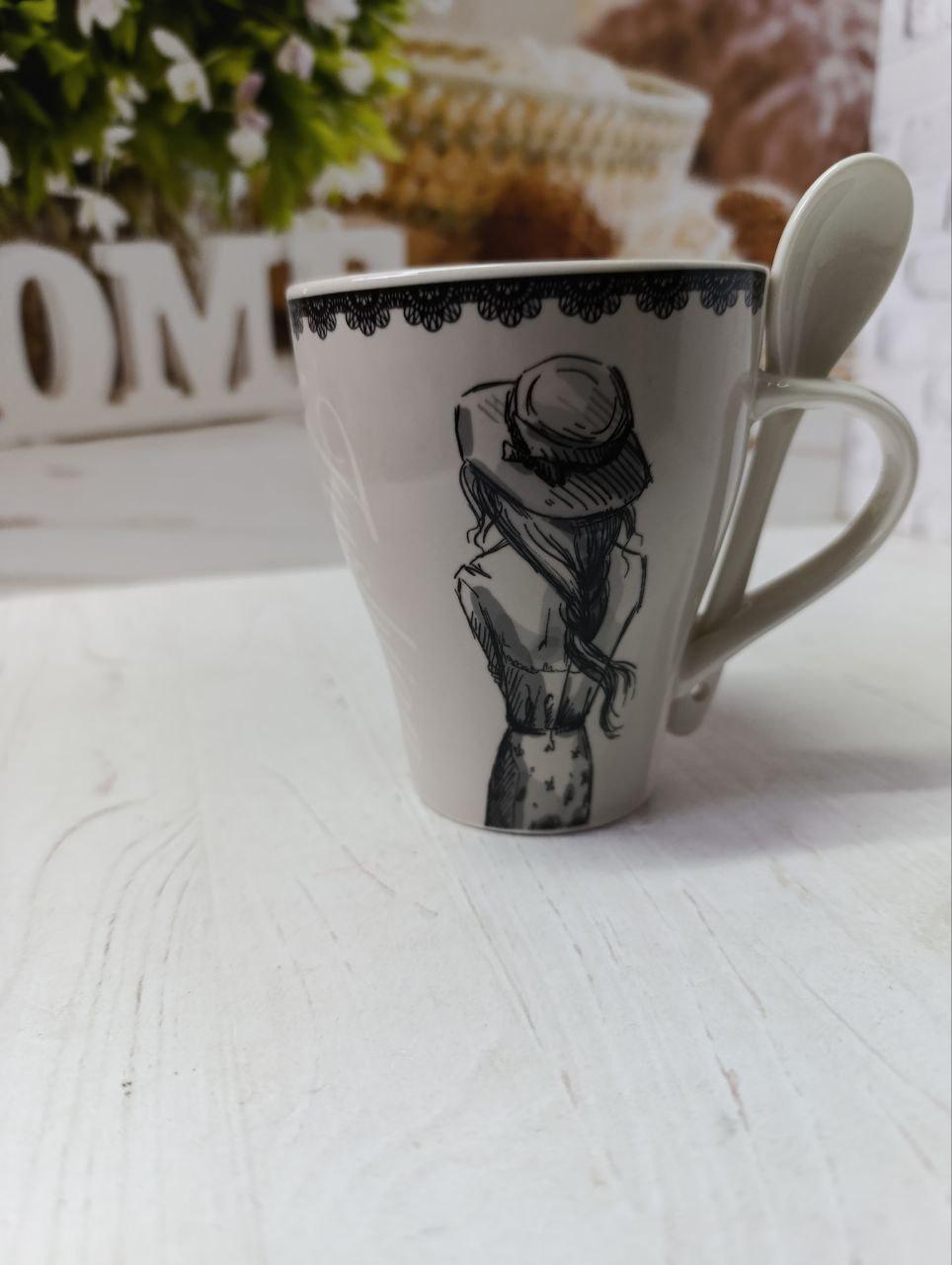 Кружка SNT Fashion Boutique с ложкой фарфор 330 мл 040-01-89-6 (040-01-89-6)