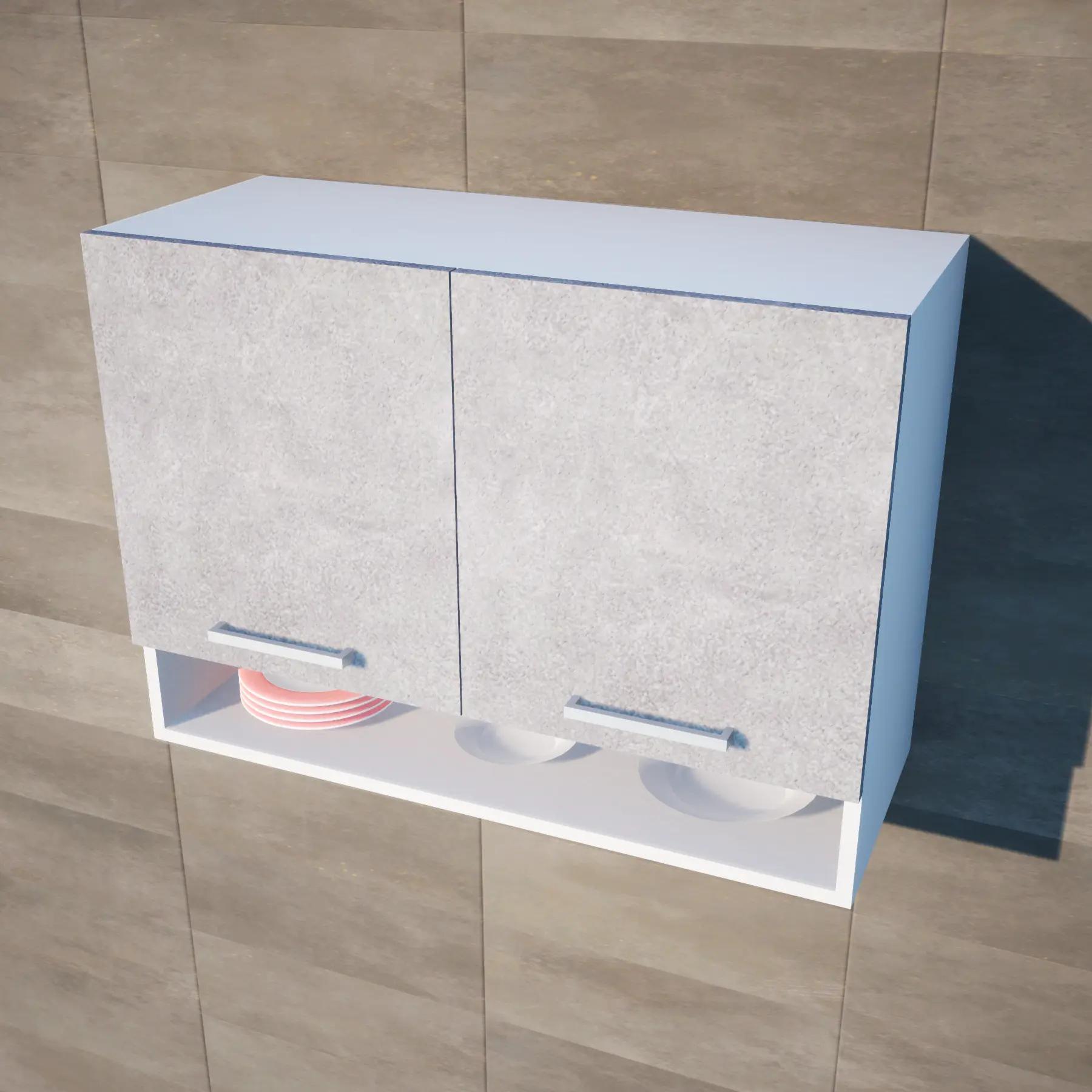 Модуль з нішею під сушку 800 мм Бетон/Білий (М3д) - фото 1