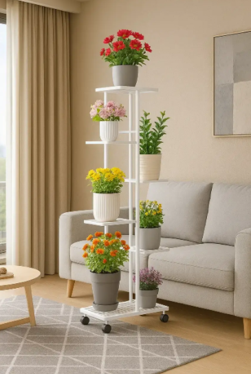 Стойка-полка для цветов и растений CVT-6P 6-уровневая Белый (2352)