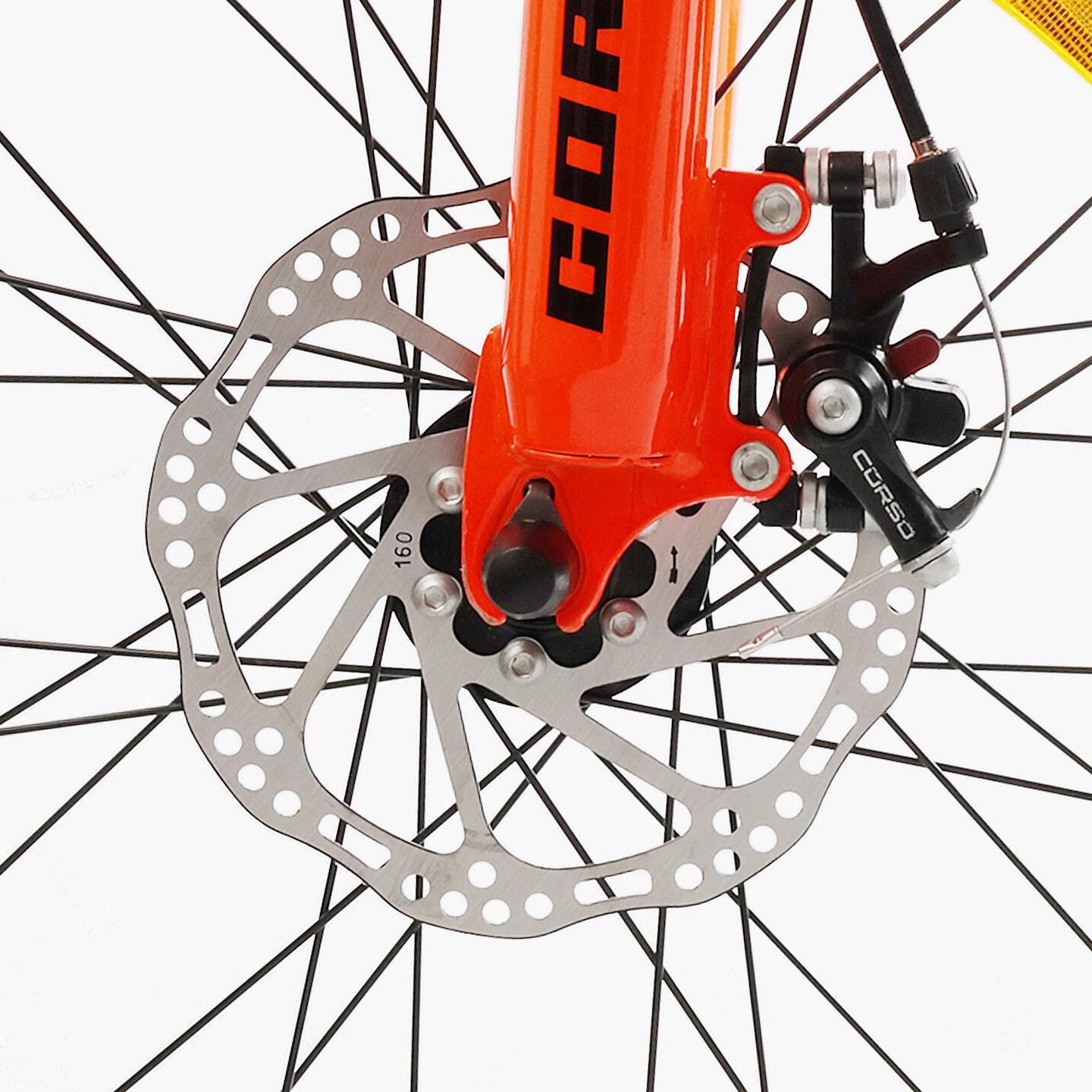 Велосипед гірський підлітковий алюмінієвий Corso Project 24" рама 11" Чорно-помаранчевий - фото 4 Велосипед гірський підлітковий алюмінієвий Corso Project 24" рама 11" Чорно-помаранчевий - фото 4