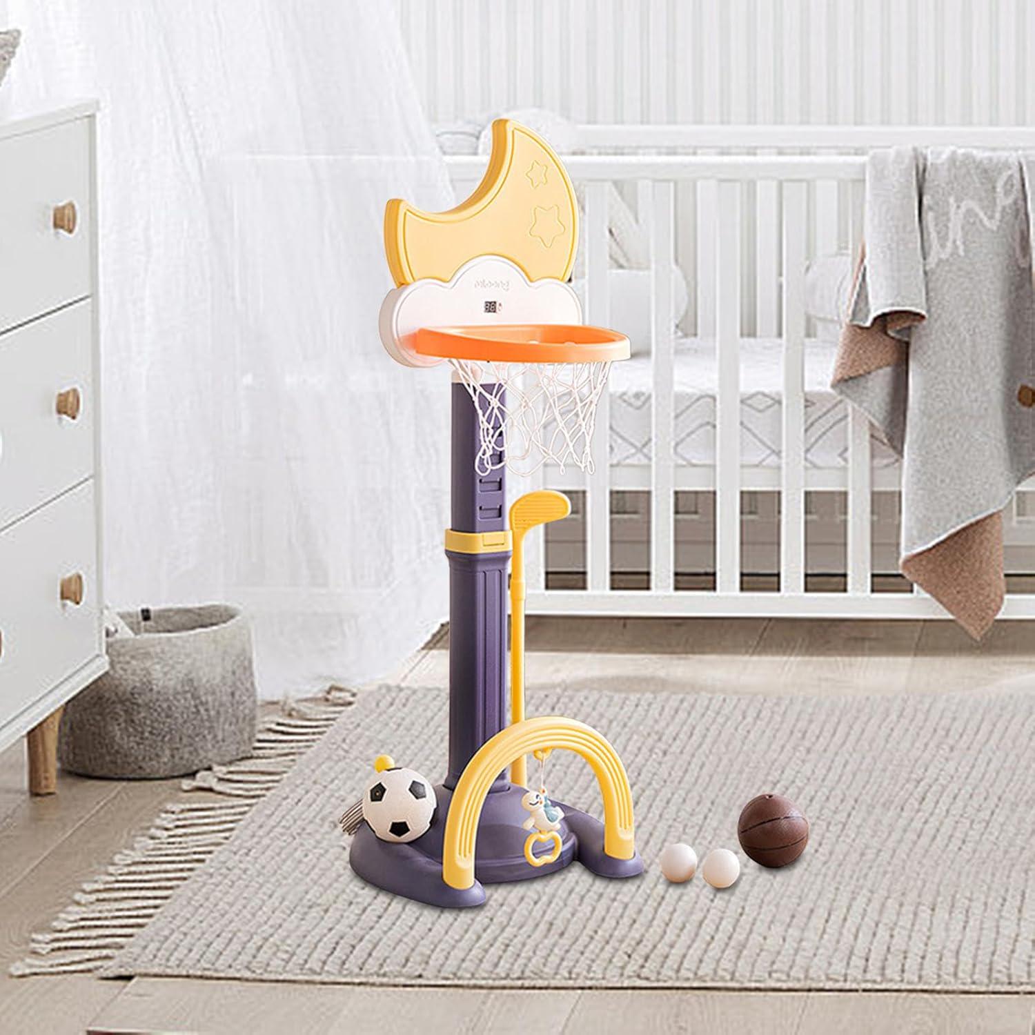 Детский игровой комплекс для игры в баскетбол/футбол/гольф/метание колец 4в1 (LJH65) - фото 14 Детский игровой комплекс для игры в баскетбол/футбол/гольф/метание колец 4в1 (LJH65) - фото 14