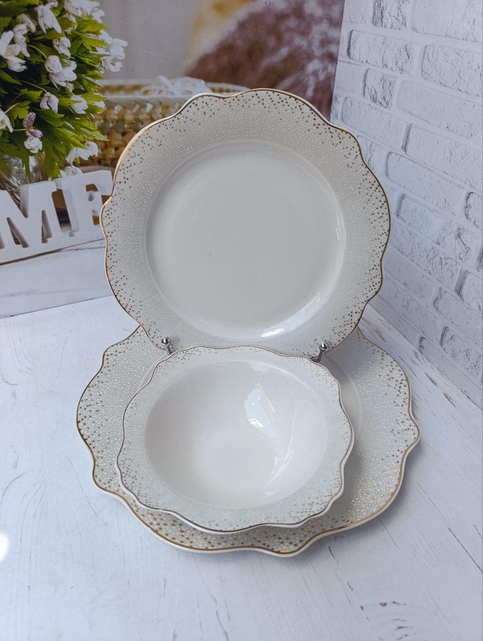 Столовый сервиз фарфоровый Kameliya Rosa 18 пр. 6 персон Белый (401-0083)