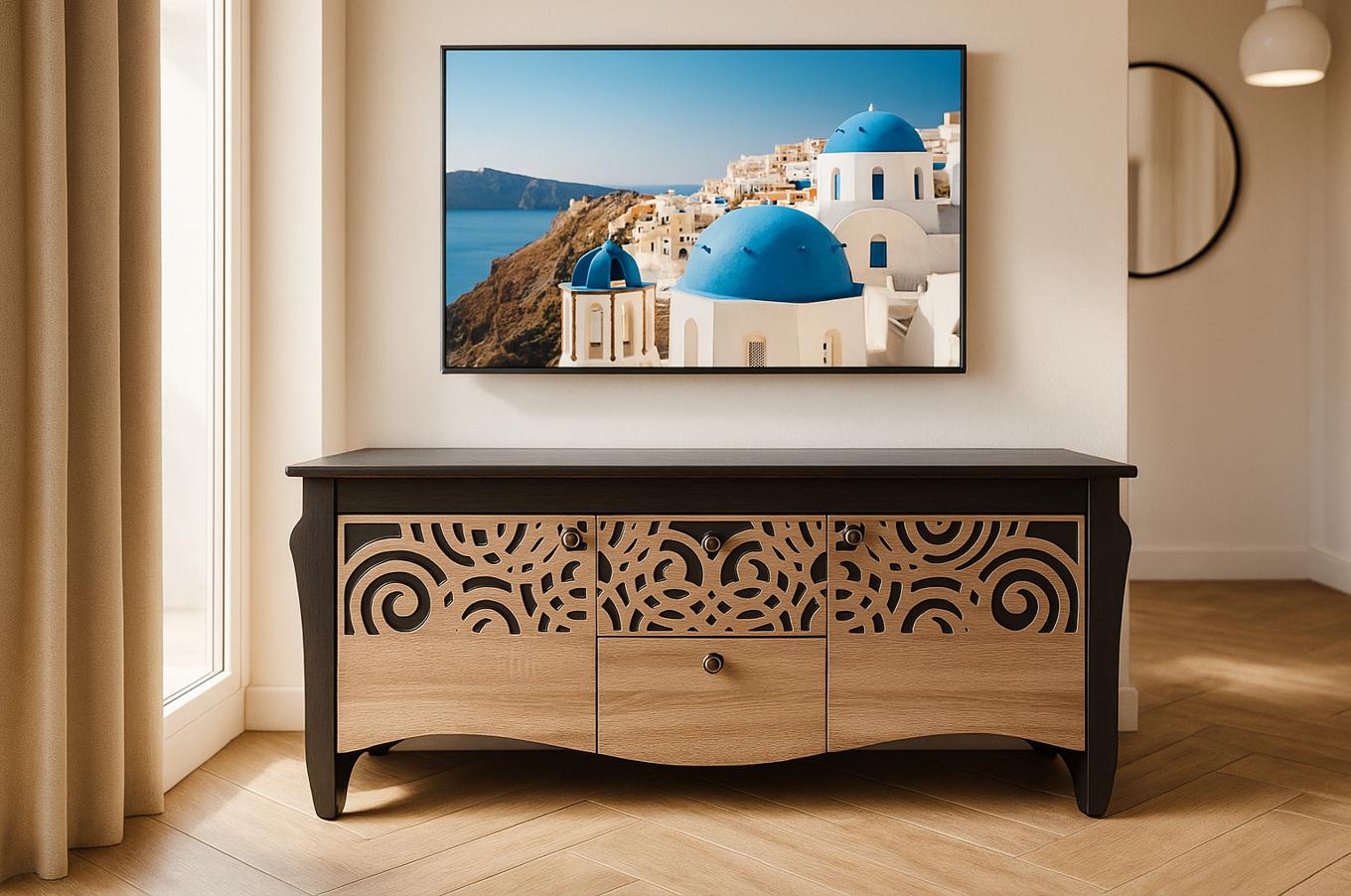 Тумба под ТВ Мастер Форм Гефест 1360х450х560 мм Венге магия/Дуб сонома (907821)