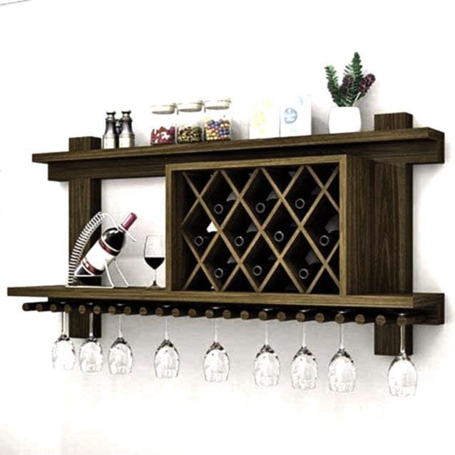 Полка для вина настенная из дерева Хокуто 120 Рустикал (ПНК-122234)