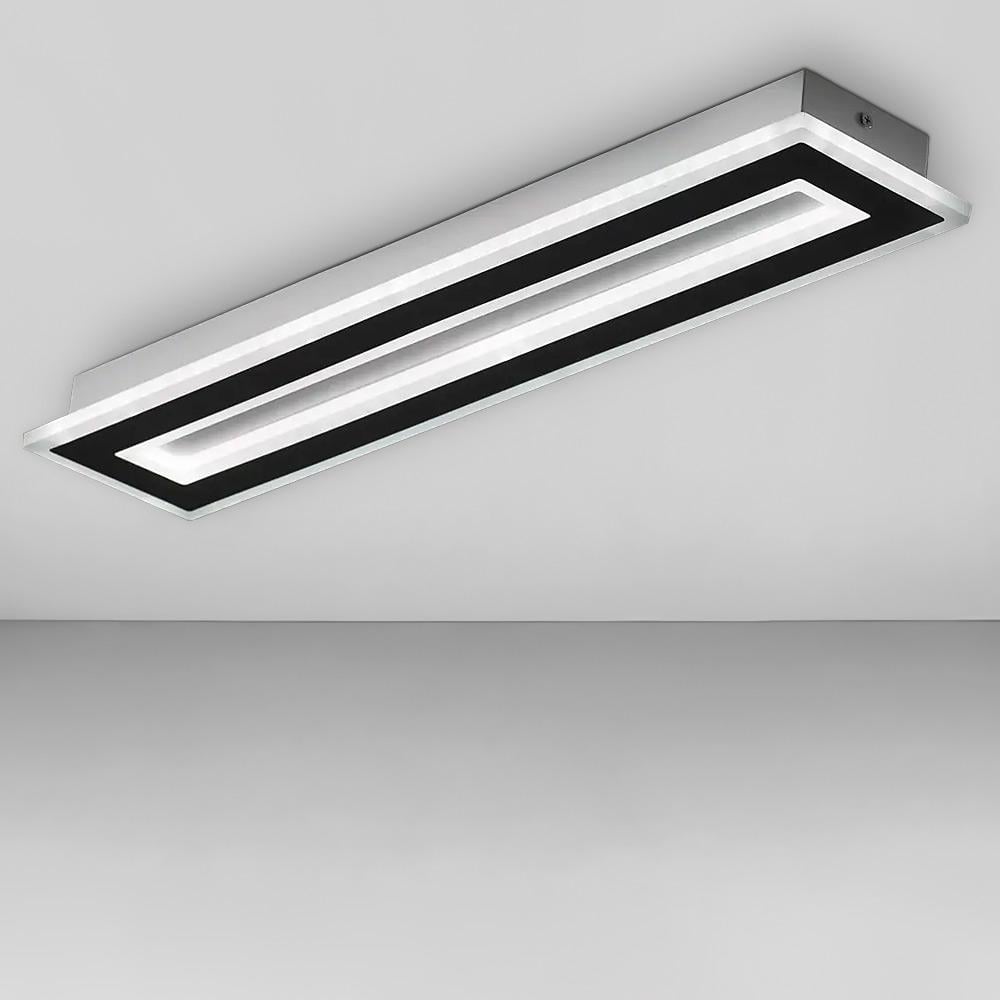 Люстра стельова світлодіодна Light House SY-19152/580 WH/BK 68W без пульта 580х120х50 мм Білий з чорним