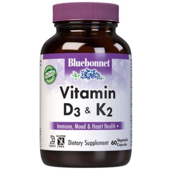 Мультивитамины Bluebonnet Nutrition Витамины D3 и K2 60 овощей. капс. (000024856)