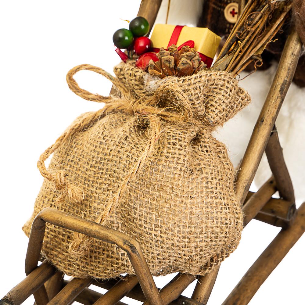 Фигурка декоративная Lefard Санта-Клаус с мешком на санях 34 см (033NC) - фото 3