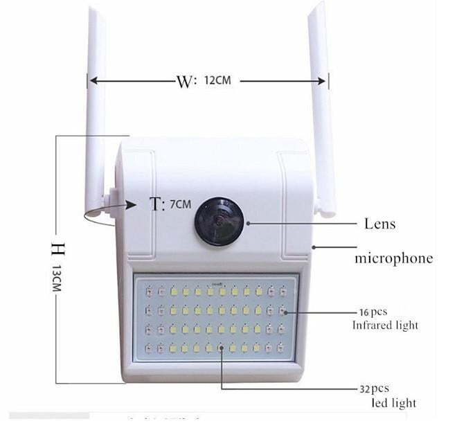 IP Камера видеонаблюдения уличная Wi Fi с Led и ИК светильником прожектором HD 1080p 2 Mp UKC CAMERA D2 белый - фото 2