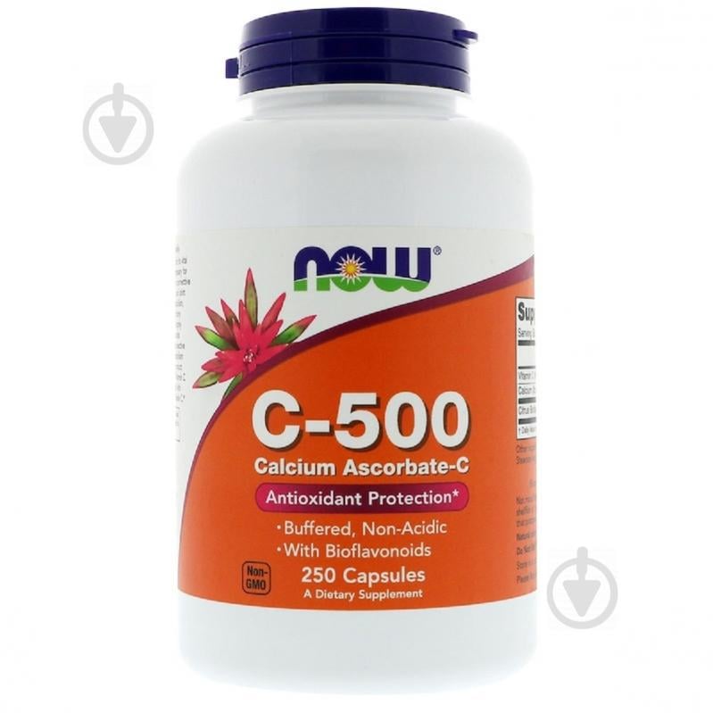 Аскорбат кальцію C-500, Calcium Ascorbate Capsules, Now Foods, 250 капсул