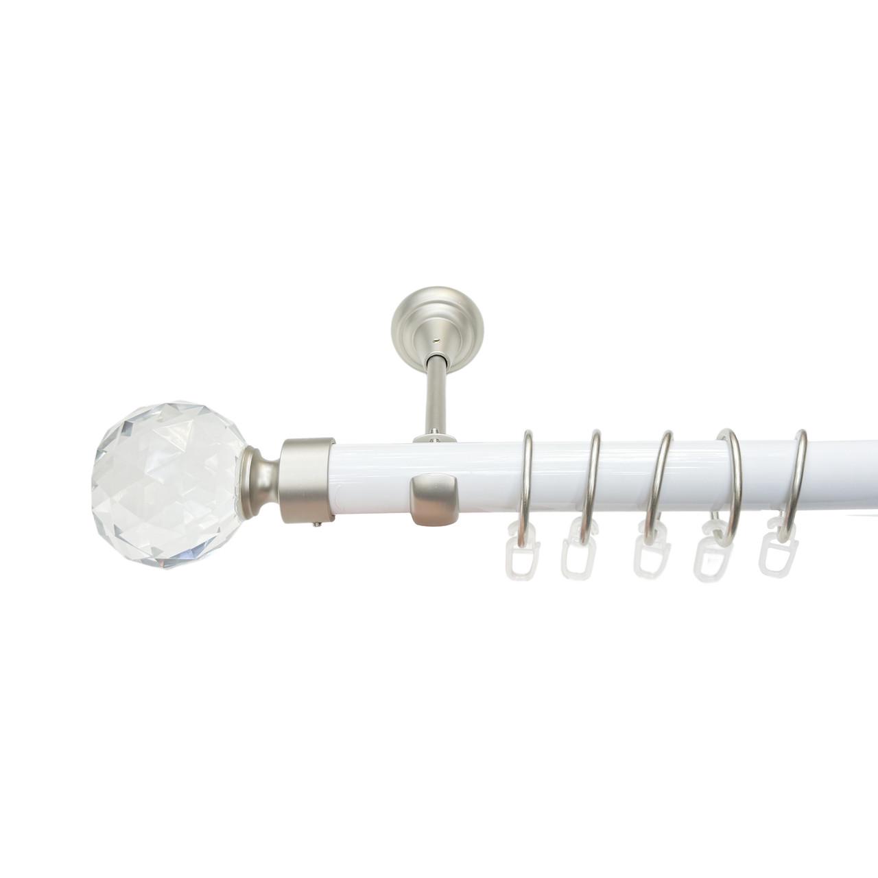 Карниз для штор Orvit Люмиера крючки однорядный 25 мм 240 см Белый/Сатин (009-1096)