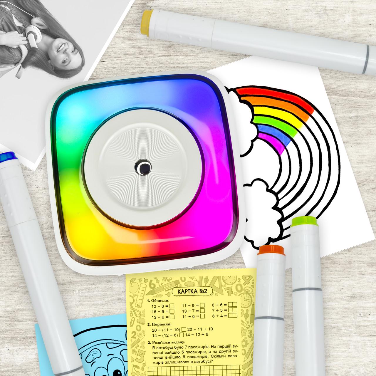 Термопринтер мобільний дитячий JETIX Mini Printer Student 2 з Bluetooth і нічником для термодруку зі смартфона - фото 7