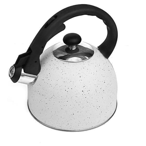 Чайник из нержавеющей стали Edenberg со свистком с мраморным покрытием 1,5 л Серый (1973А)