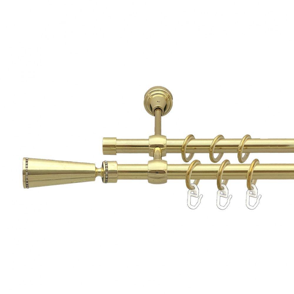 Карниз для штор Orvit Меркурия двухрядный гладкий 16\16 мм 200 см Золотой (00-00014408)