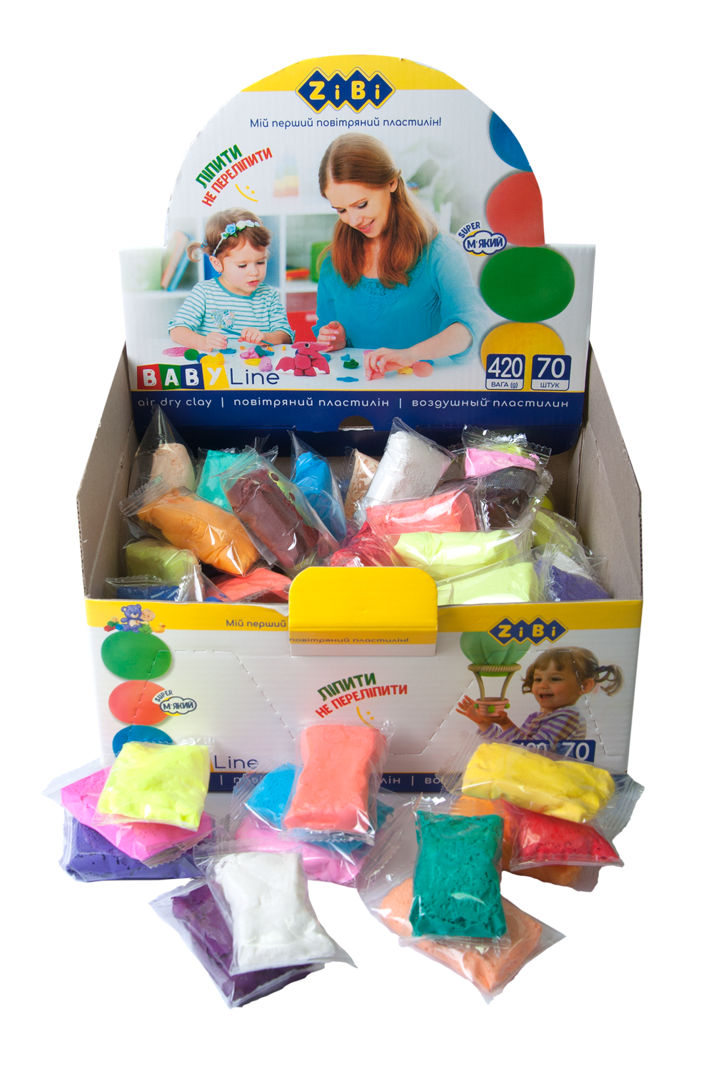 Тесто для лепки 70 шт. по 6 г (ZB.6255)