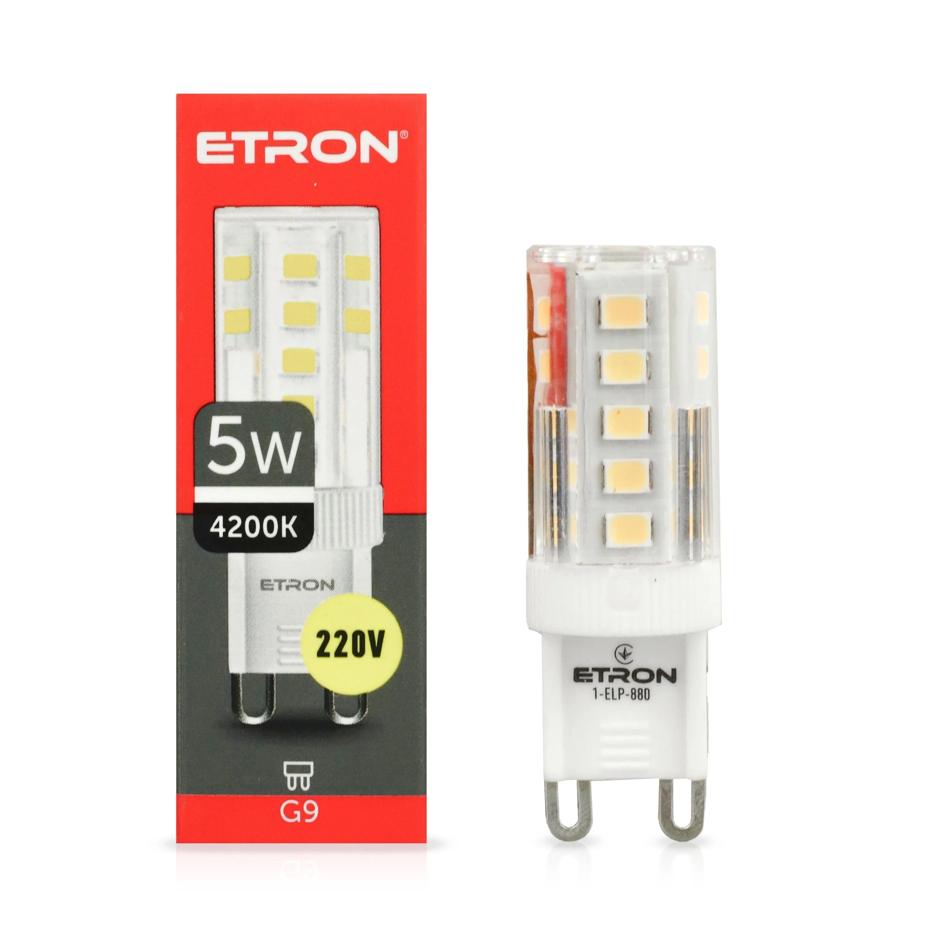 Світлодіодна лампа ETRON G9 5W 4200K 220V Денний білий (1-ELP-880)