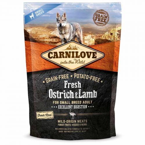 Корм сухий Carnilove Fresh Ostrich&Lamb для дорослих собак дрібних порід ягня та страус 1,5 кг