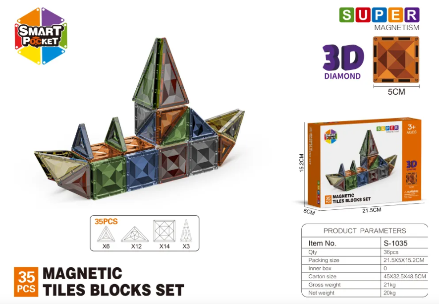 Конструктор магнитный 3D Кораблик с большими деталями 35 деталей (2702788777) - фото 7 Конструктор магнитный 3D Кораблик с большими деталями 35 деталей (2702788777) - фото 7