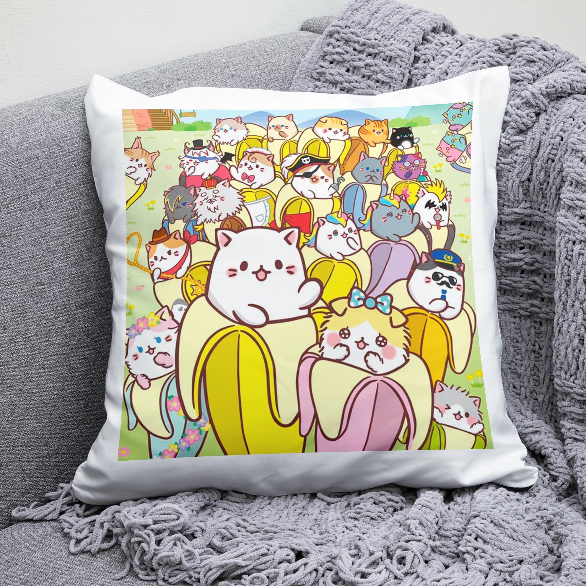 Плюшева подушка квадрат із принтом Bananya