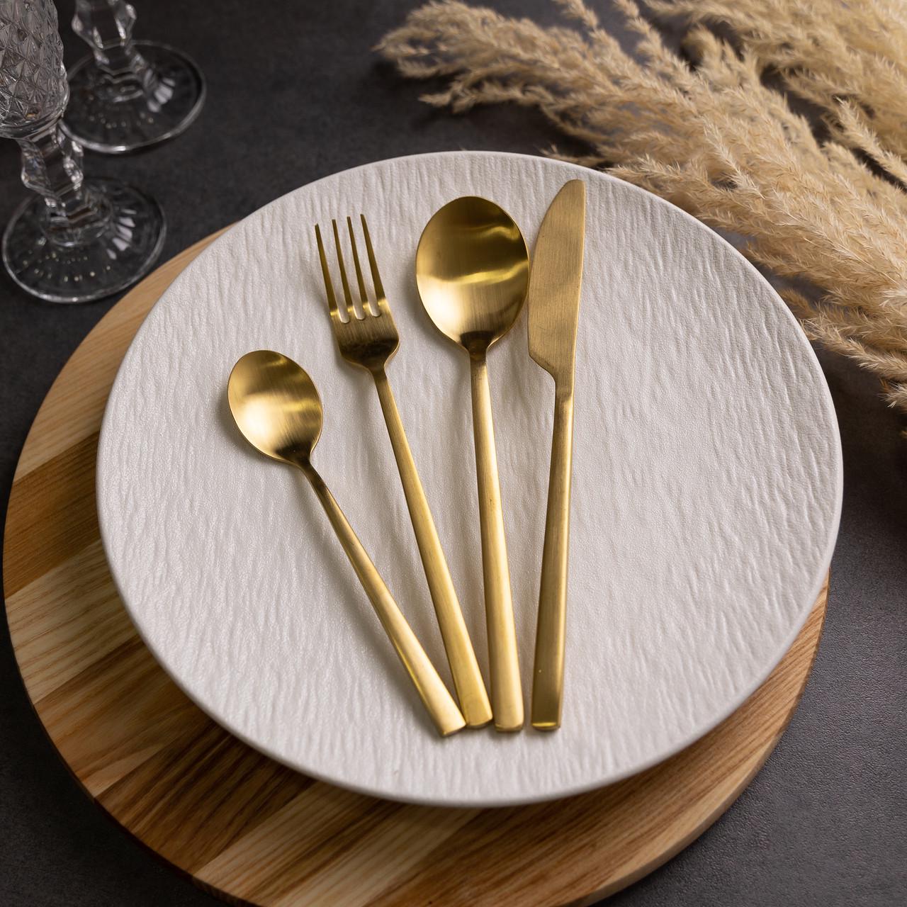 Набір столових приборів на 6 персон 24 пр. Золотистий - фото 1 Набір столових приборів на 6 персон 24 пр. Золотистий - фото 1